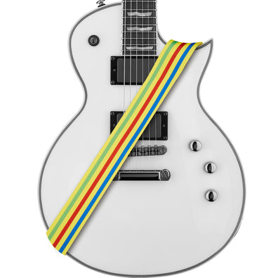 AMUMU Stripe Guitar Strap Yellow Polyester Cotton -PC02P